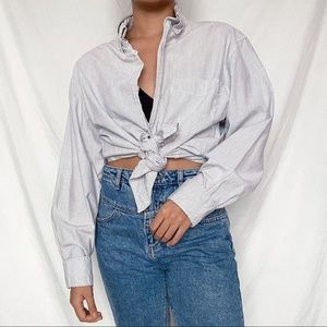 [SOLD] Blue White Striped Button Down Shirt